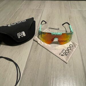 Pit Viper Sunglasses with Teal Frame and Multicolor Lens